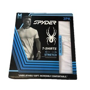 Spyder MEN'S Short Sleeve Crew T- Shirts Stretch 3 Pack MEDIUM